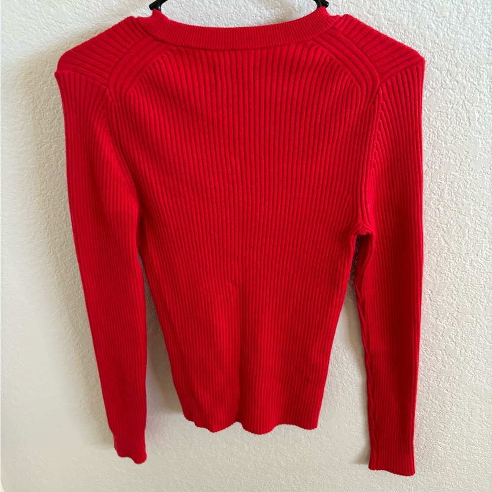 Gap Red Ribbed Sweater - Picture 4 of 4
